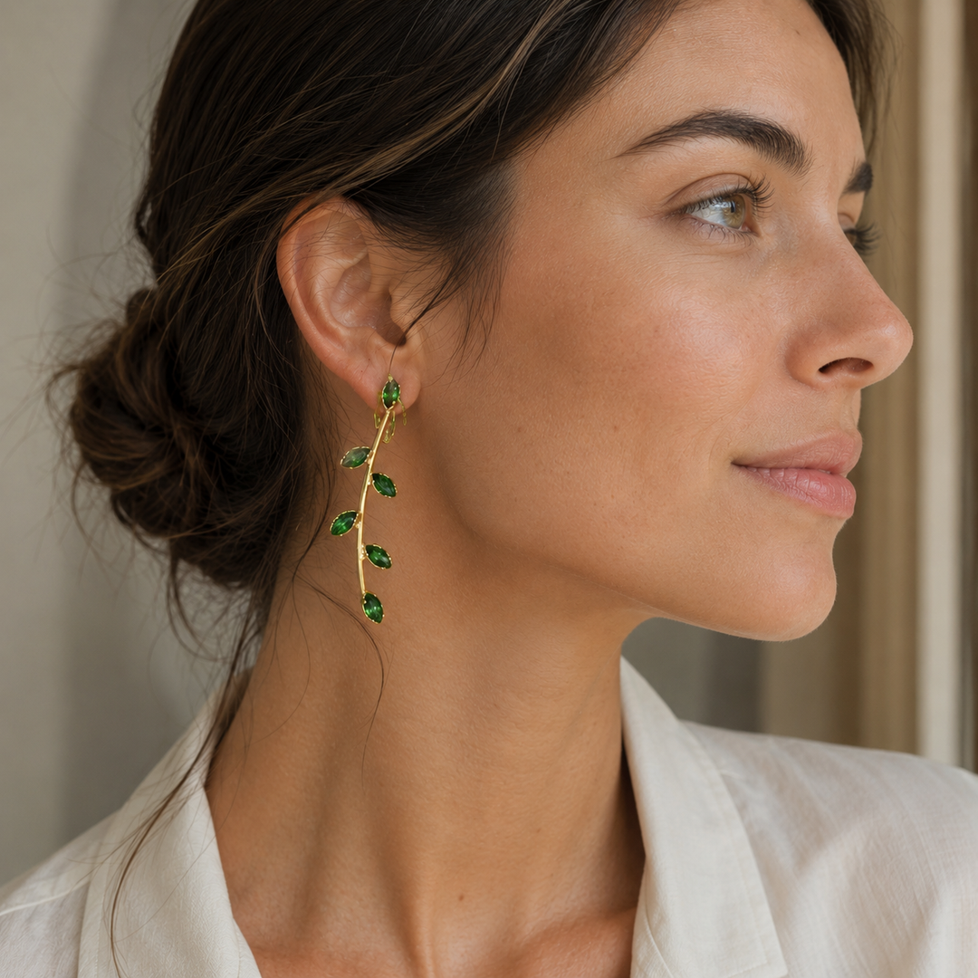 Aros Teresa Esmeralda Oro