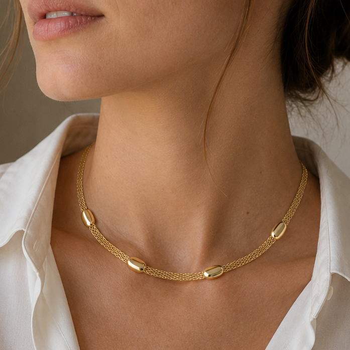 Collar Tejido Madrid Oro