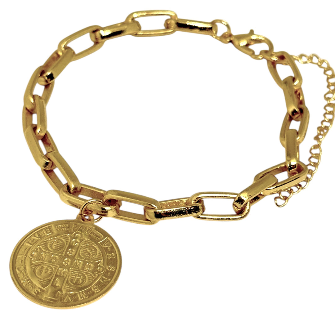 Pulsera San Benito Eslabones Oro
