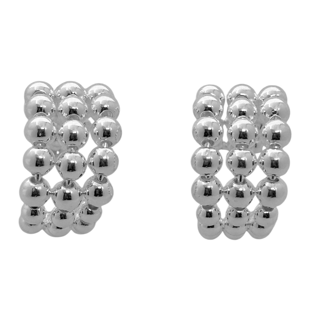Argollas Triple Pelotitas Plata
