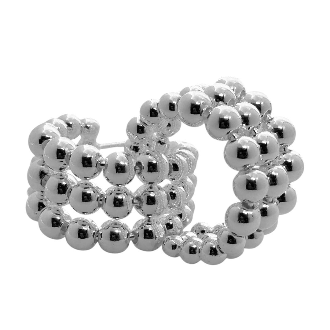 Argollas Triple Pelotitas Plata