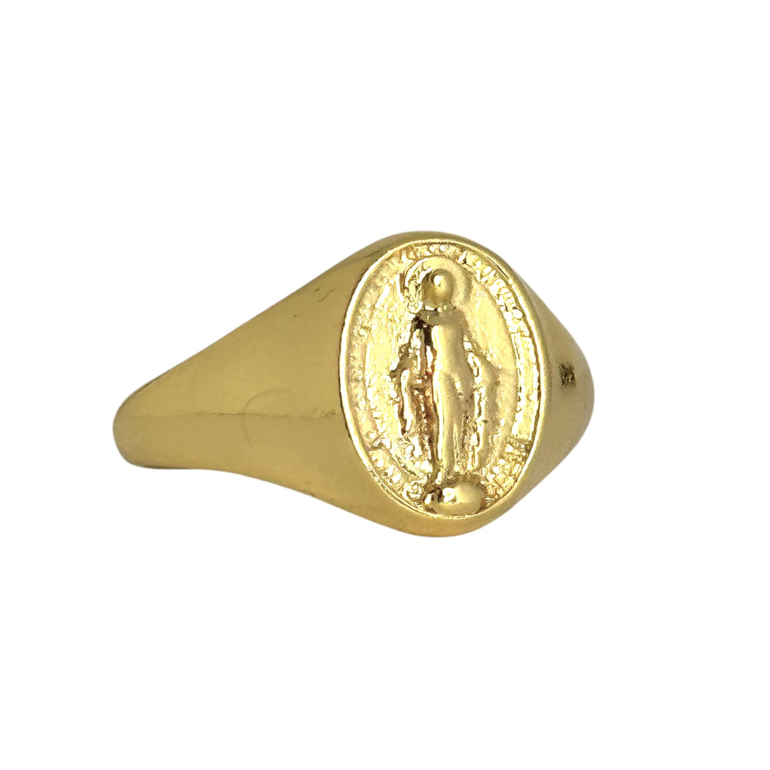 Anillo Sello Virgen de los Rayos Oro