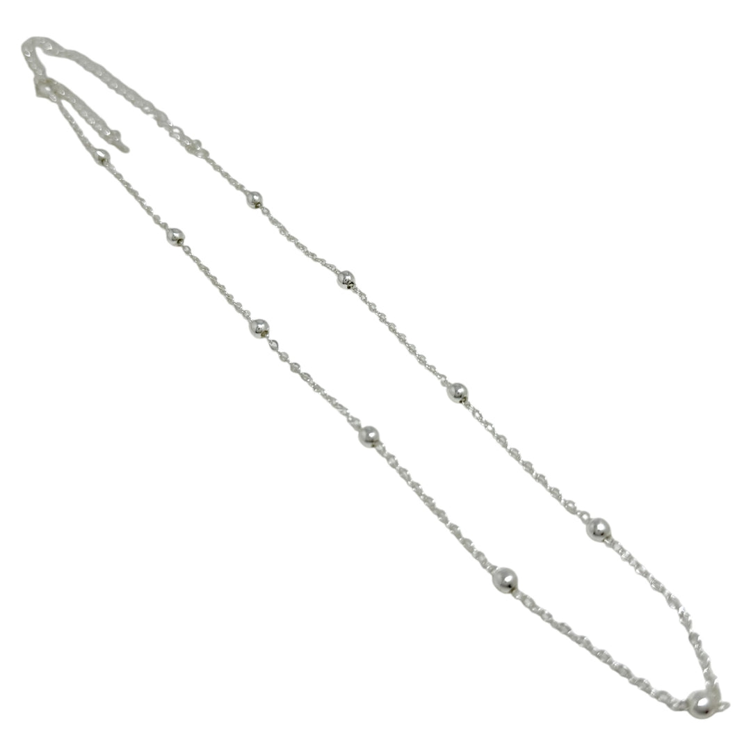 Collar Pelotitas Cadena Plata