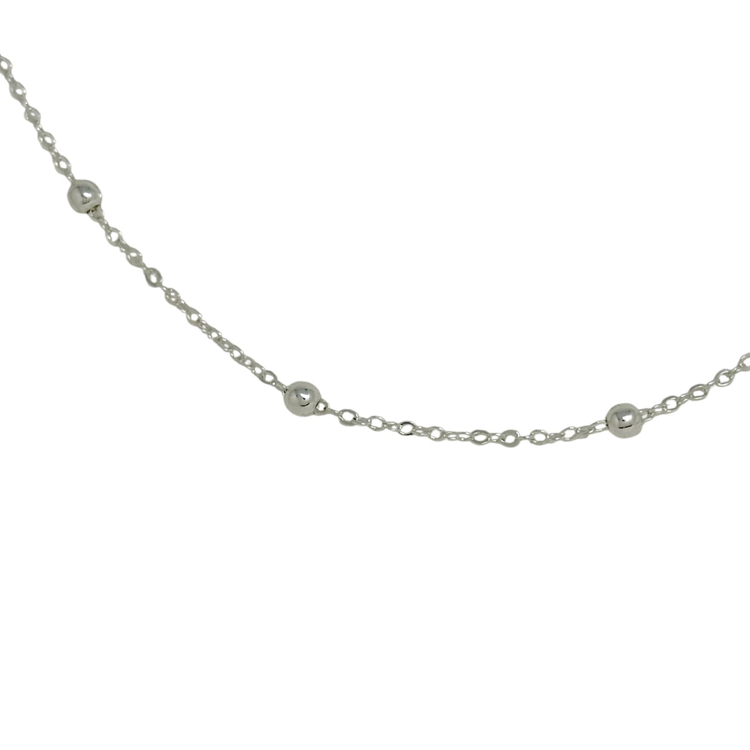 Collar Pelotitas Cadena Plata
