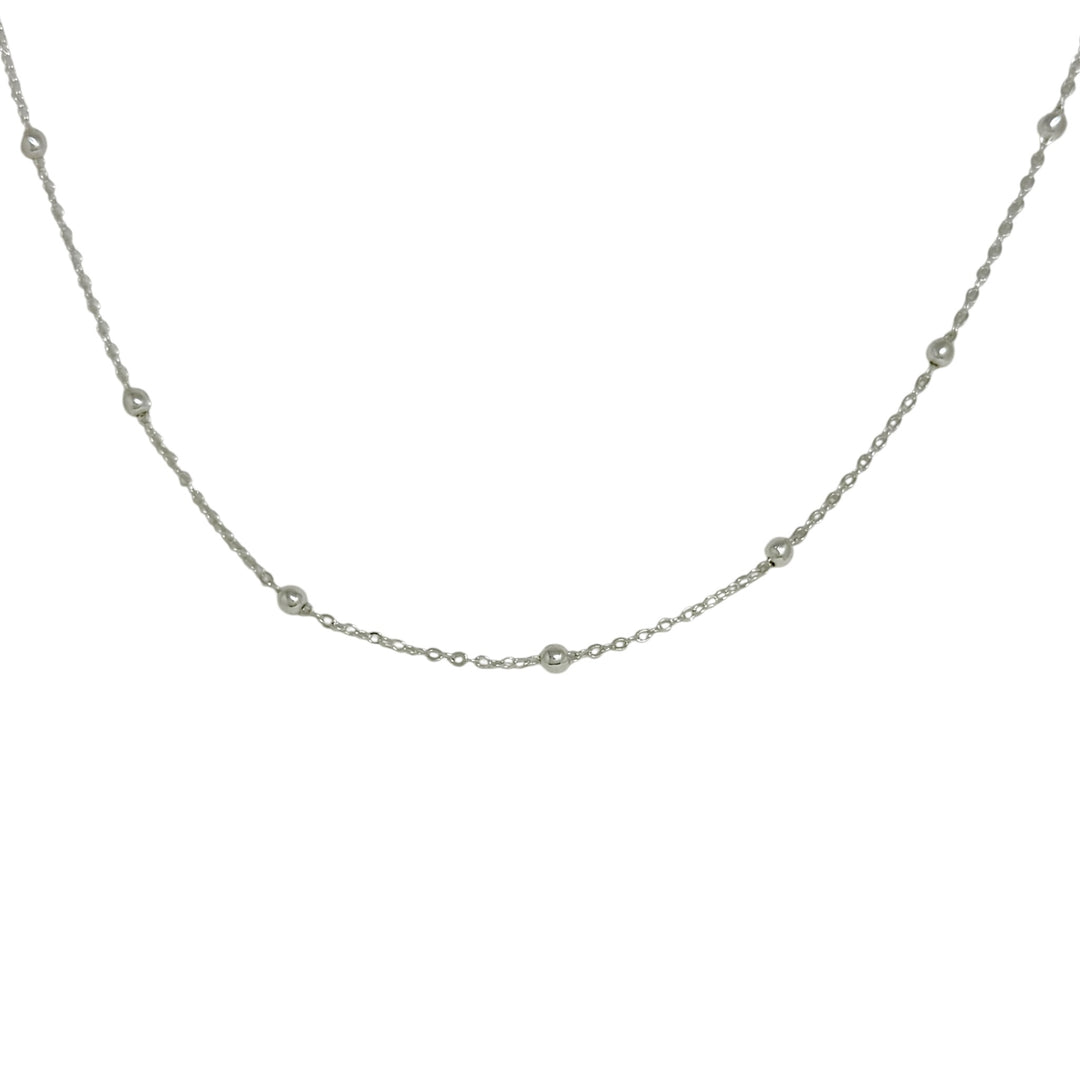 Collar Pelotitas Cadena Plata