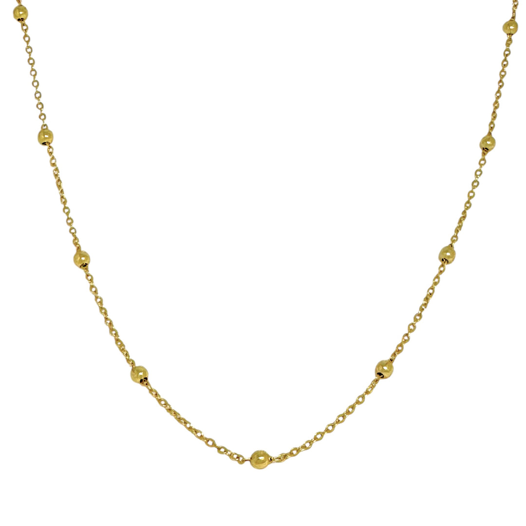 Collar Pelotitas Cadena Oro