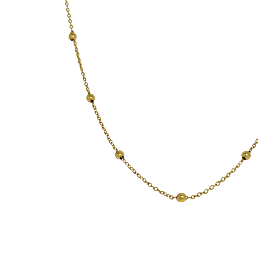 Collar Pelotitas Cadena Oro