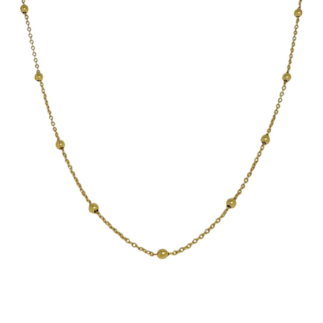 Collar Pelotitas Cadena Oro