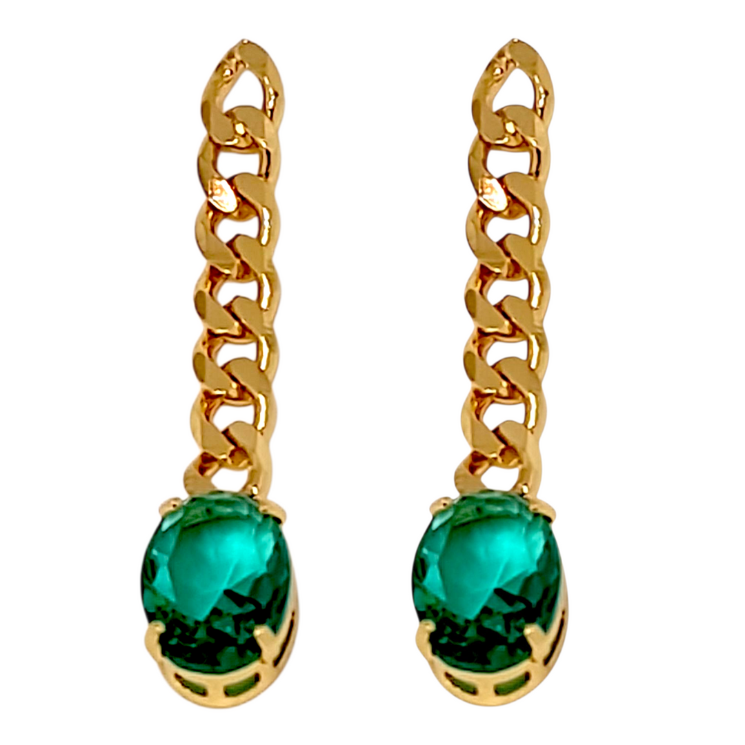 Aros Amalia Esmeralda Oro