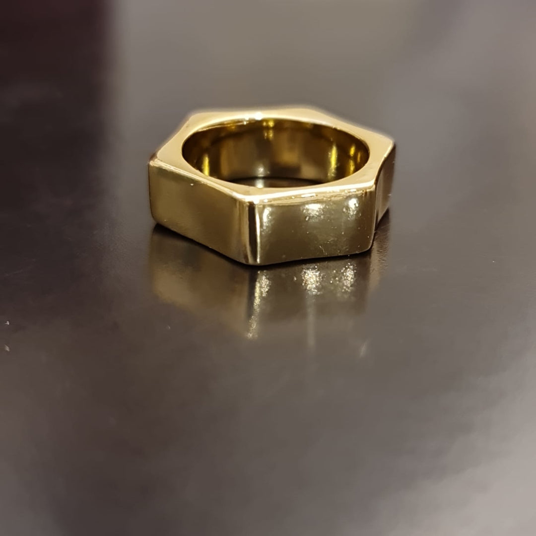 Anillo Hexágono Oro