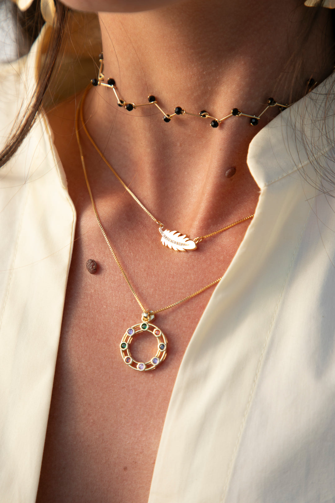 Collar Loreto Hoja Circones Oro