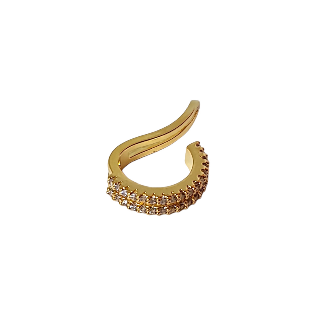 EARCUFF DOBLE CIRCÓN ORO