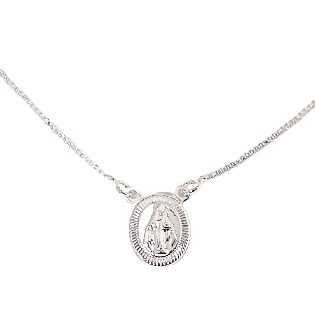 Collar Virgen María Plata