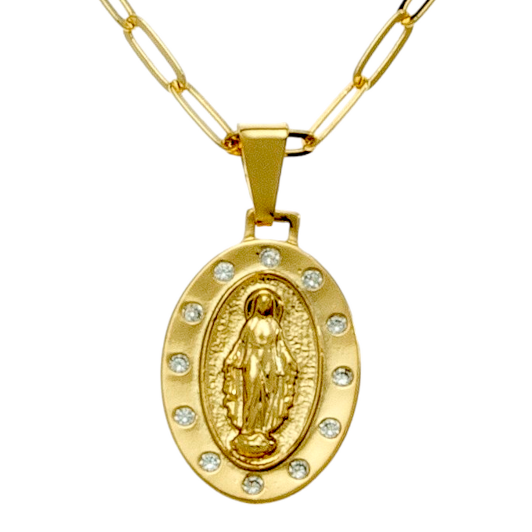 Collar Medalla Virgen De Los Rayos L Oro