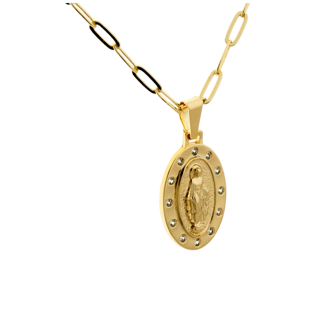 Collar Medalla Virgen De Los Rayos L Oro