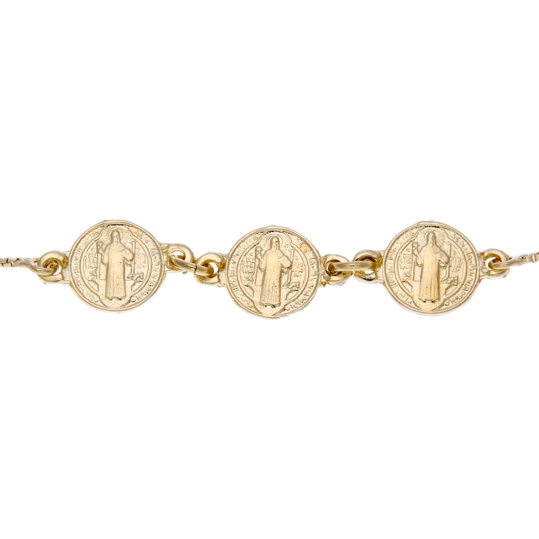 Pulsera Triple San Benito Oro