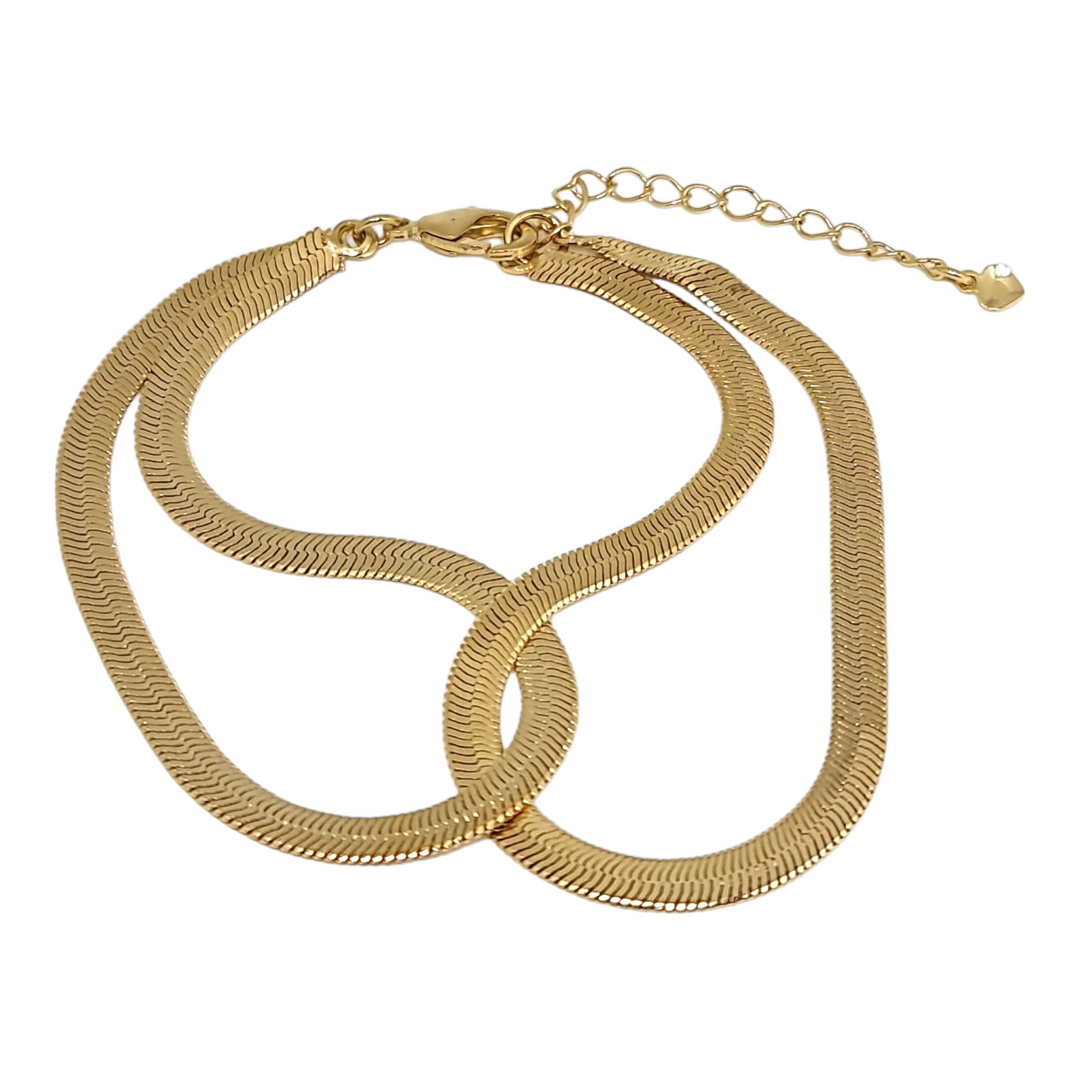 Pulsera Cinta Doble Oro