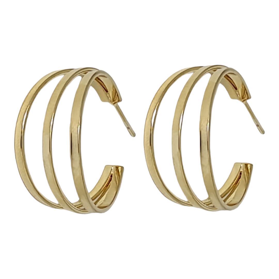 Argollas Triple Ana oro 18k - argollas triples hipoalergénicas
