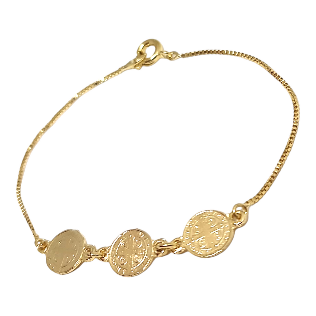 PULSERA SAN BENITO TRIPLE ORO