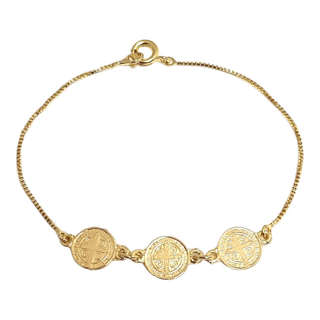 Pulsera San Benito Triple Oro