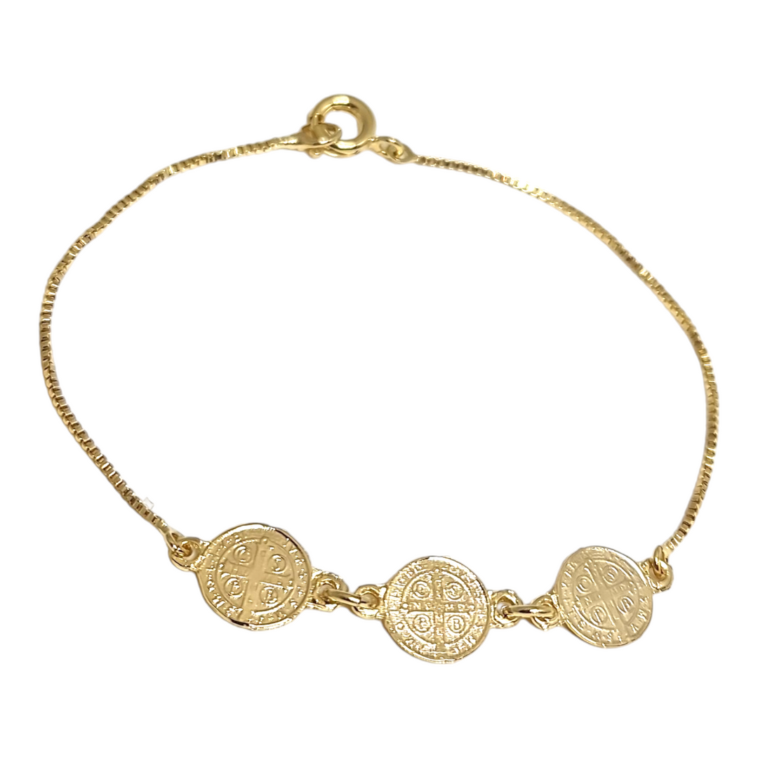 PULSERA SAN BENITO TRIPLE ORO