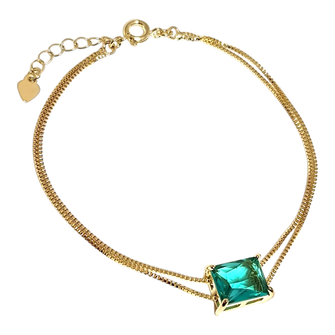 Pulsera Esmeralda Oro