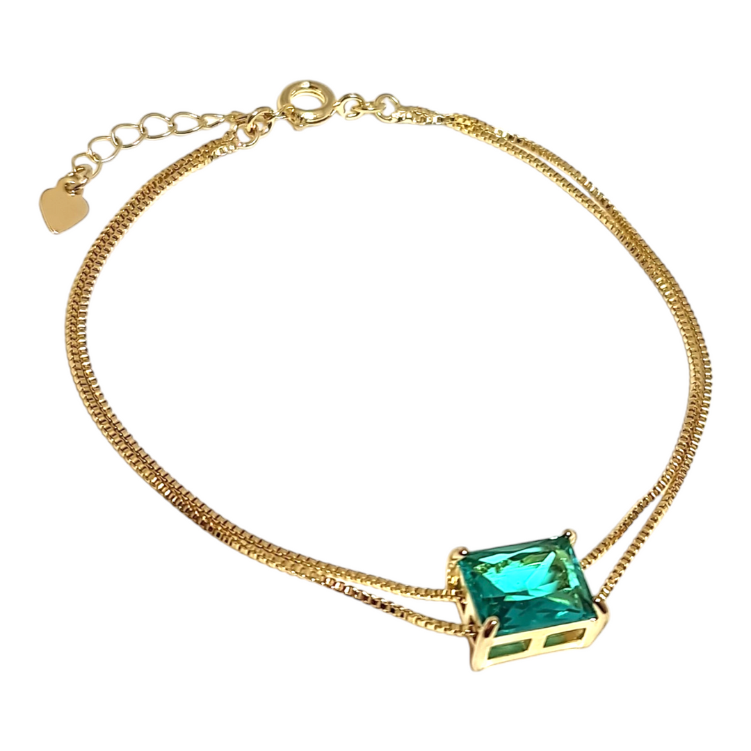 Pulsera Esmeralda Oro