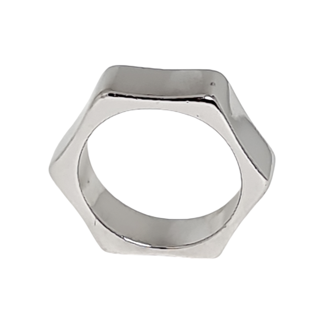 Anillo Hexágono Platino