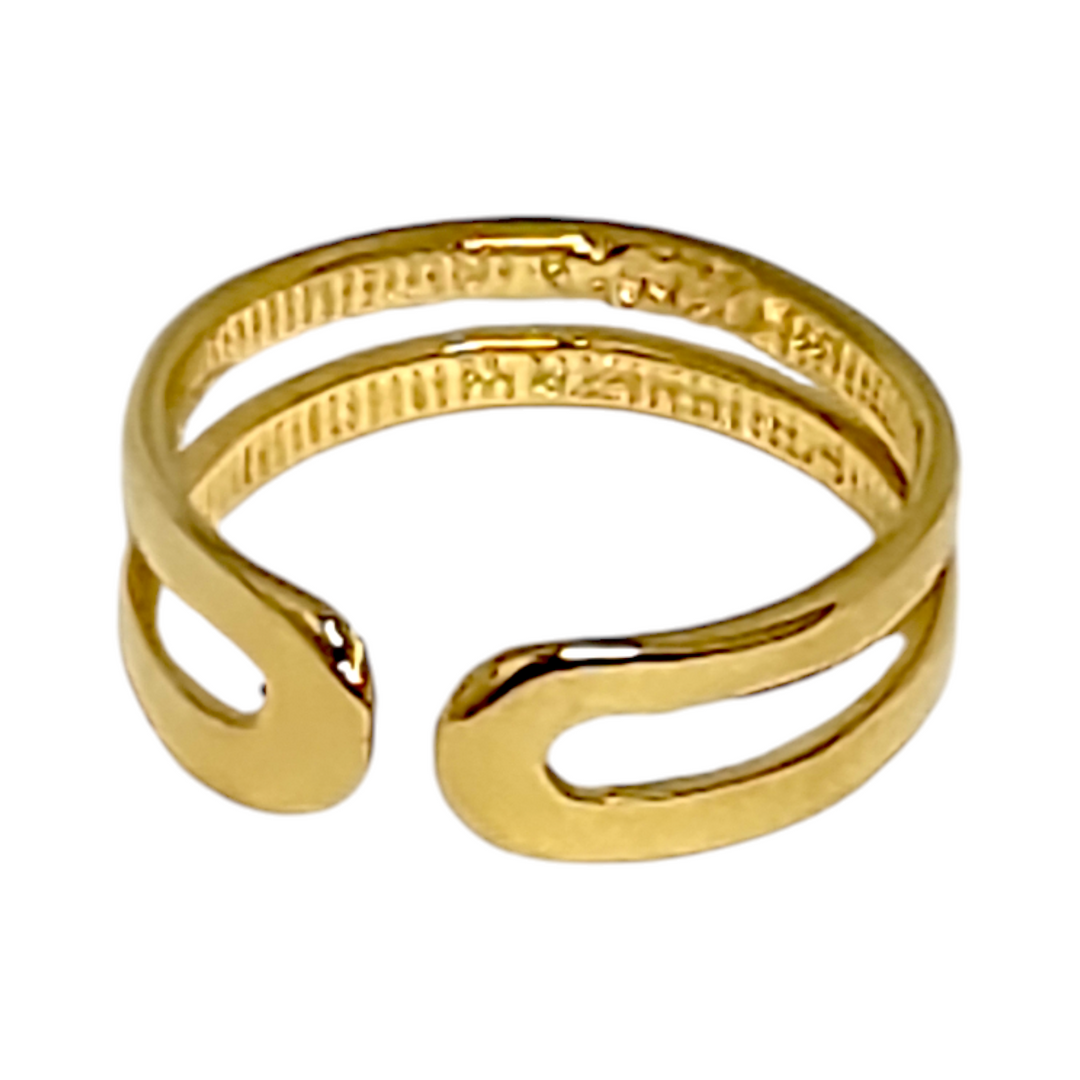 Anillo Falange Ajustable Doble Oro