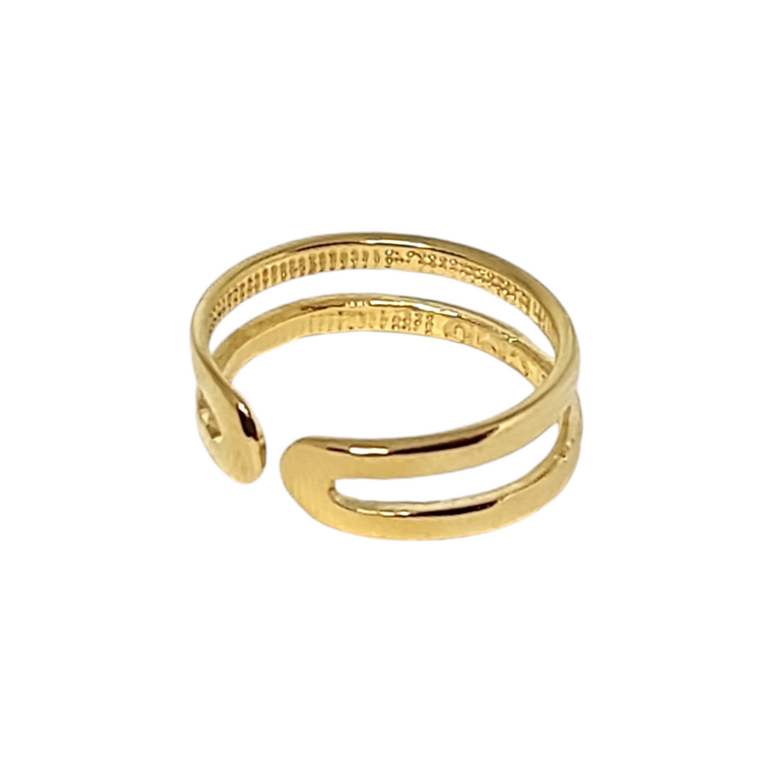 Anillo Falange Ajustable Doble Oro