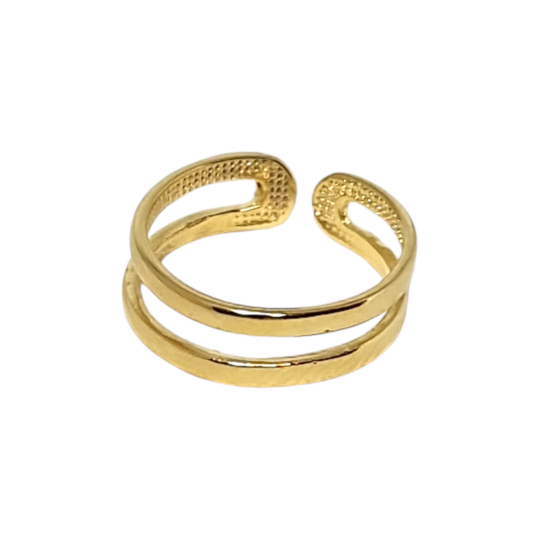 Anillo Falange Ajustable Doble Oro