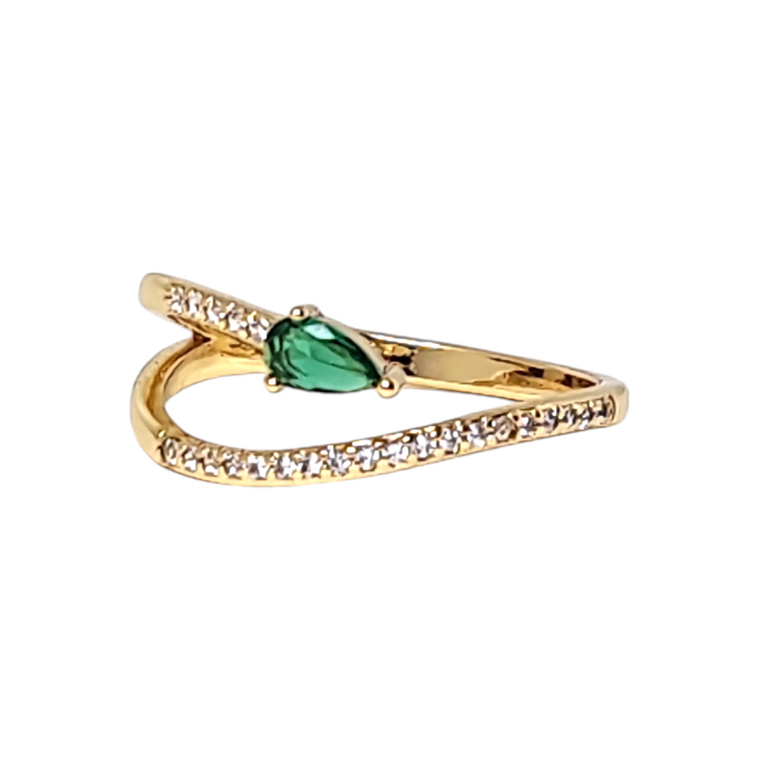 Anillo Ignacia Esmeralda Oro