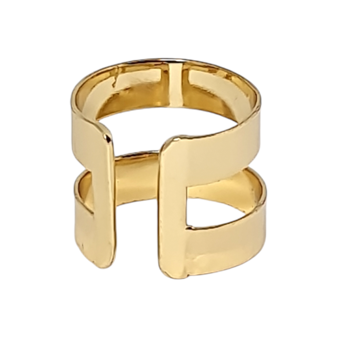 Anillo Ajustable Doble Liso Oro