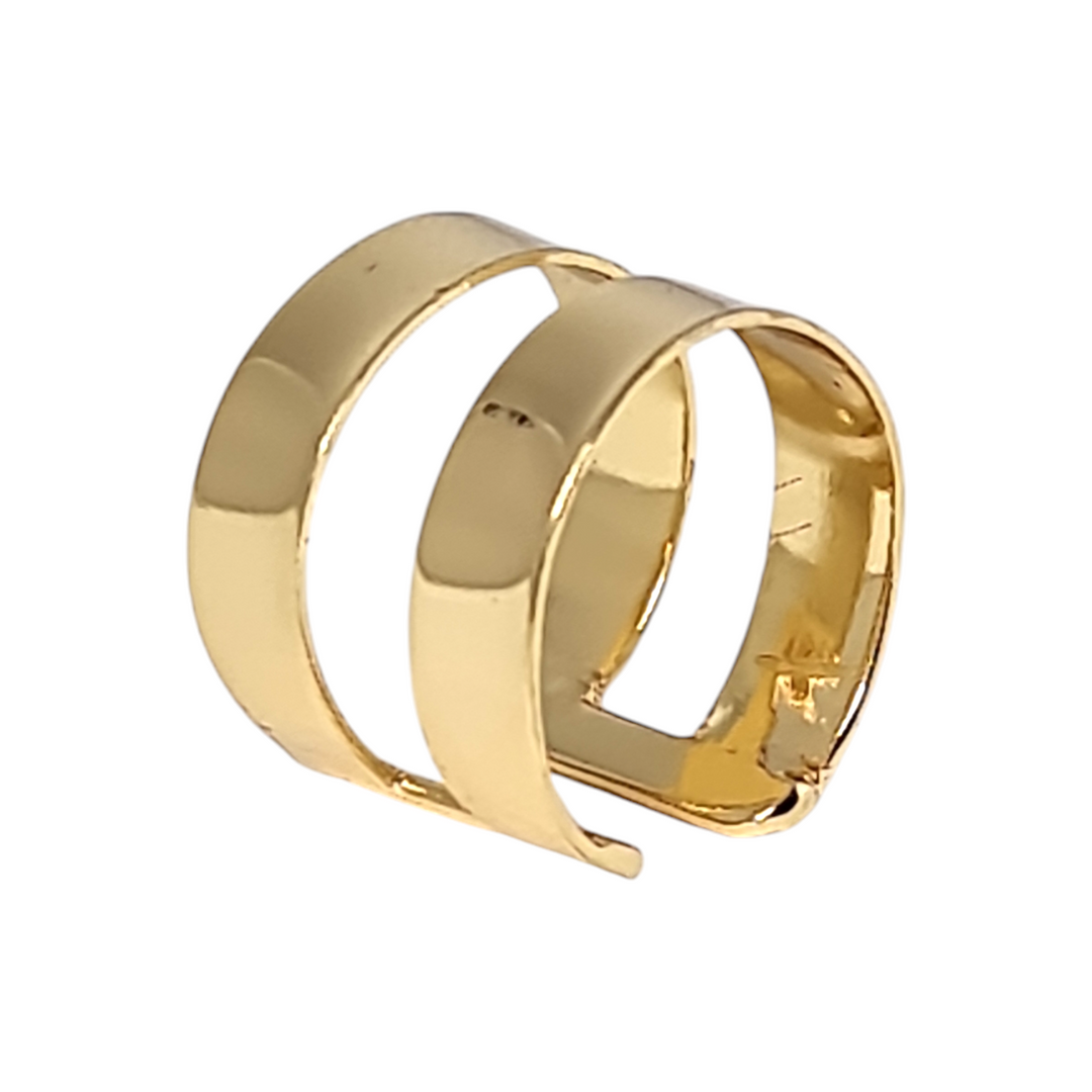 Anillo Ajustable Doble Liso Oro