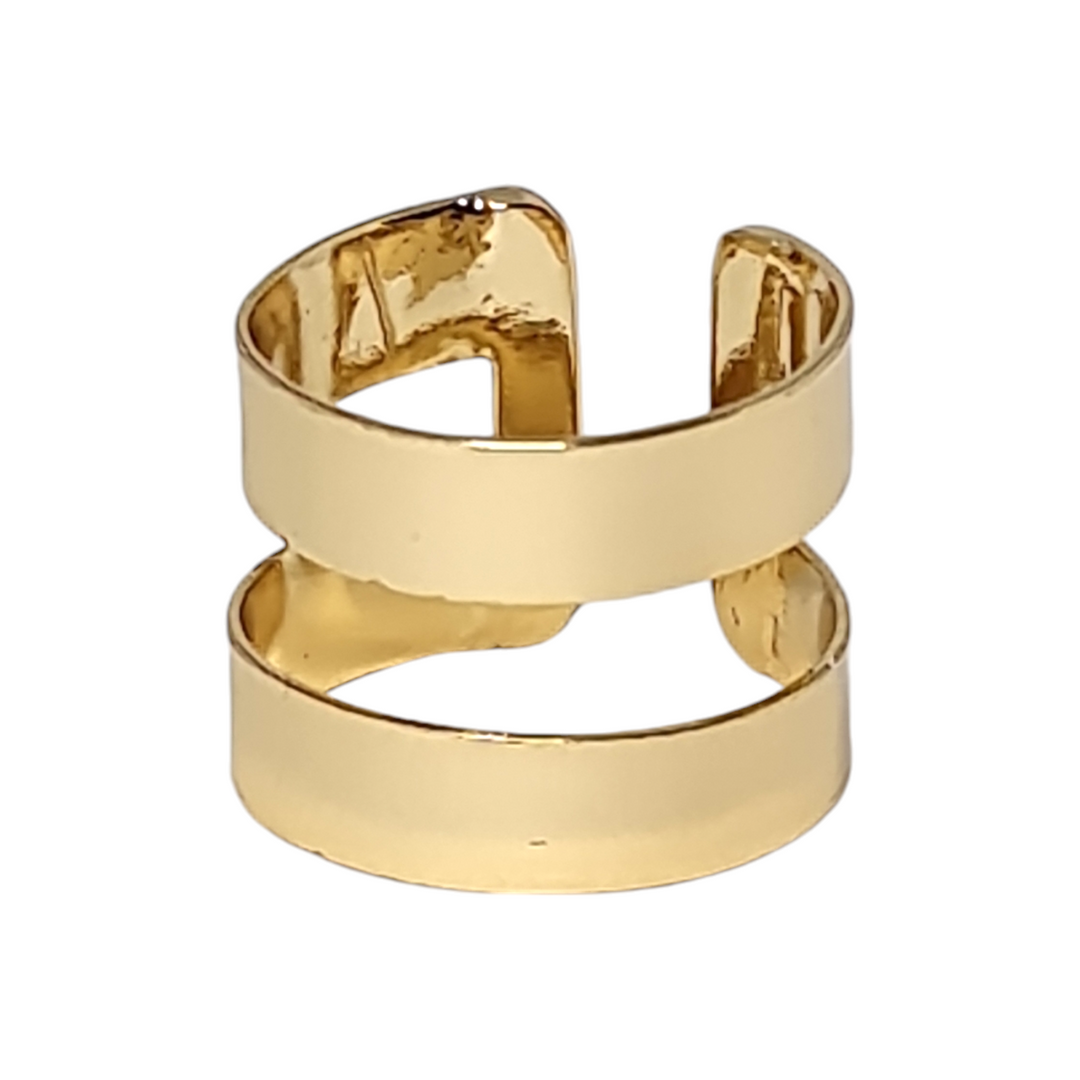 Anillo Ajustable Doble Liso Oro