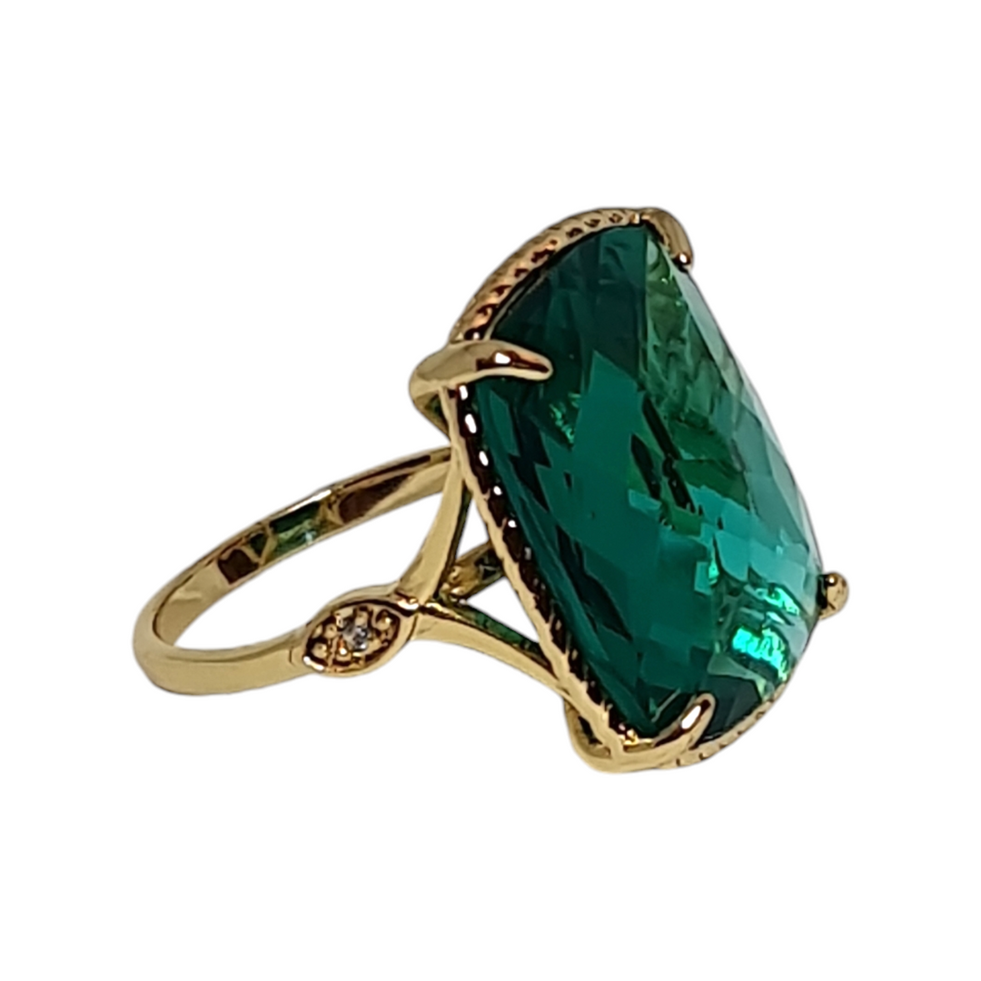 Anillo Magdalena Esmeralda Oro