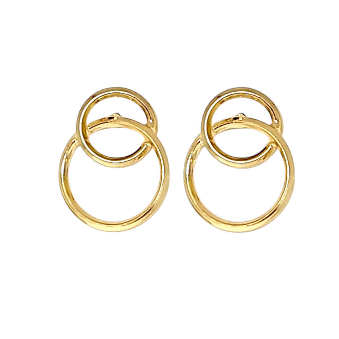 Aros Paula oro 18k - aros elegantes hipoalergénicos MJV