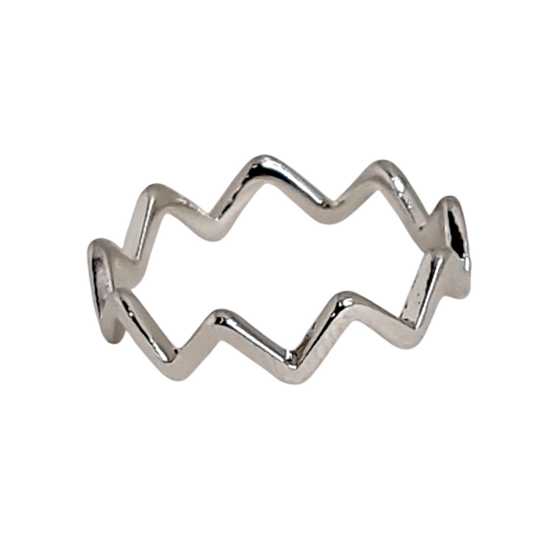 Anillo Zig Zag Infinito Platino