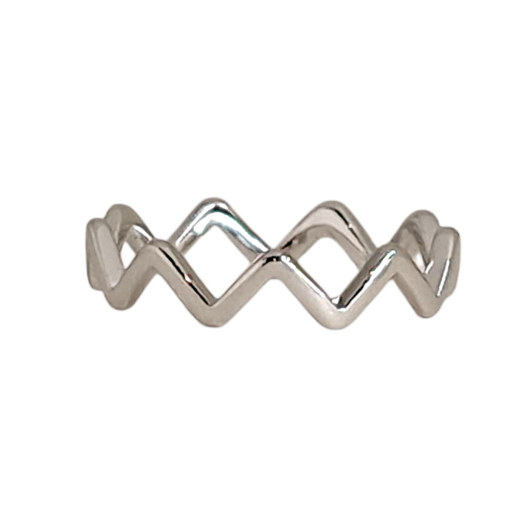 Anillo Zig Zag Infinito Platino