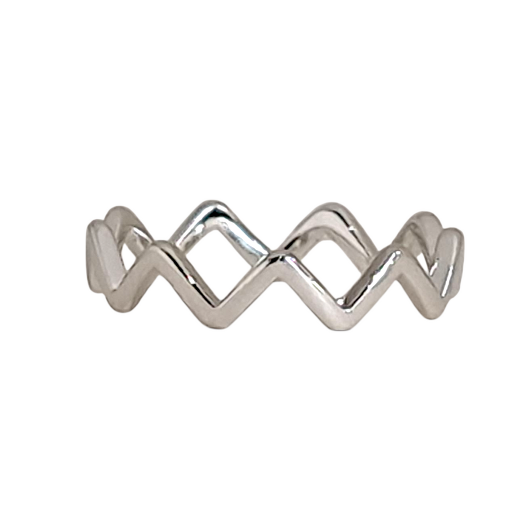 Anillo Zig Zag Infinito Platino