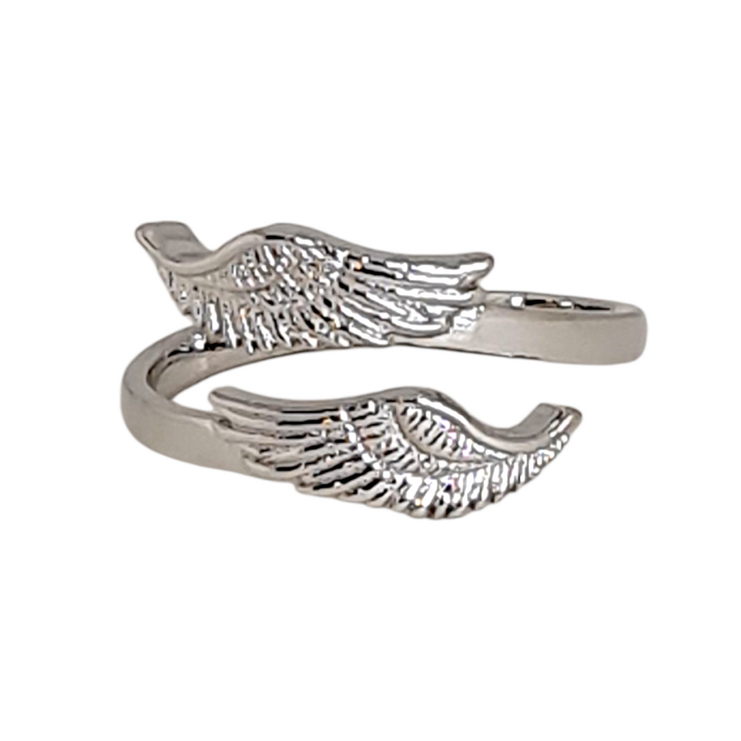 Anillo Alitas Ajustable Platino