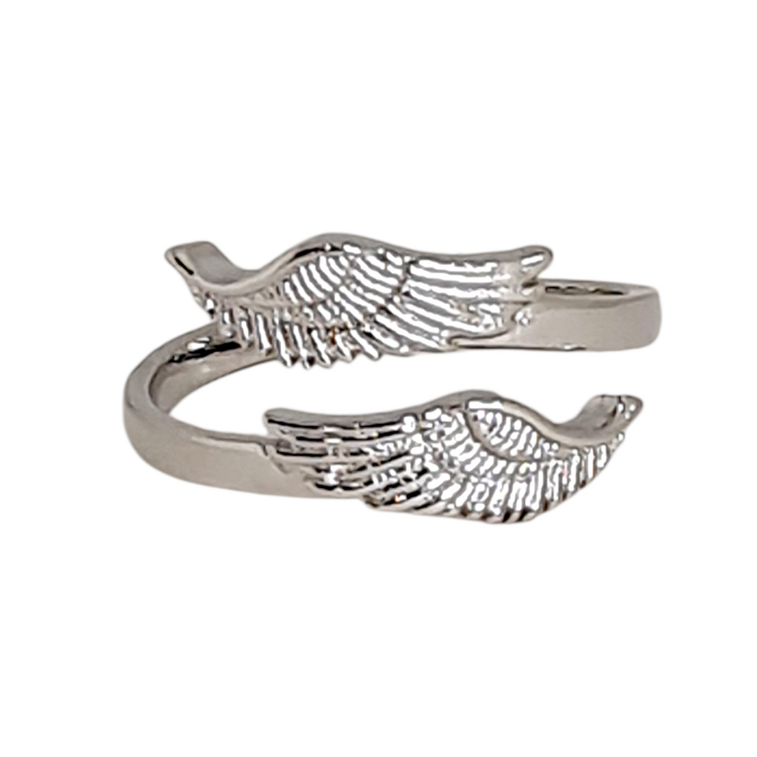 Anillo Alitas Ajustable Platino