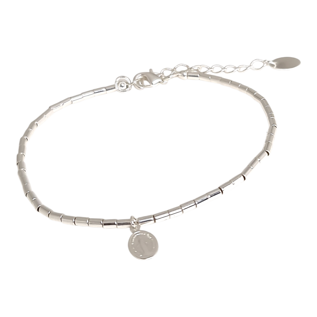 Pulsera Mostacillas Virgen de los Rayos Plata