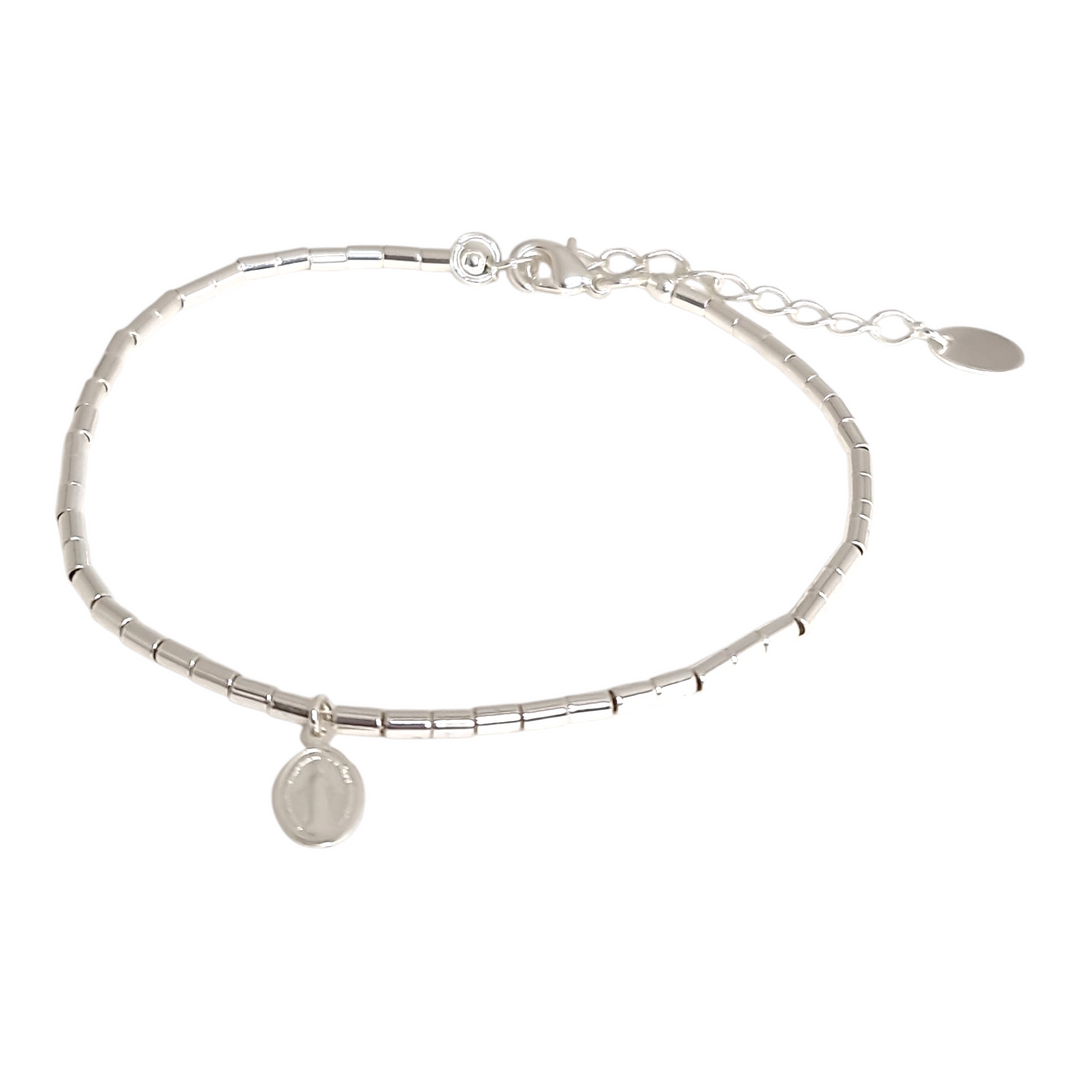 Pulsera Mostacillas Virgen de los Rayos Plata