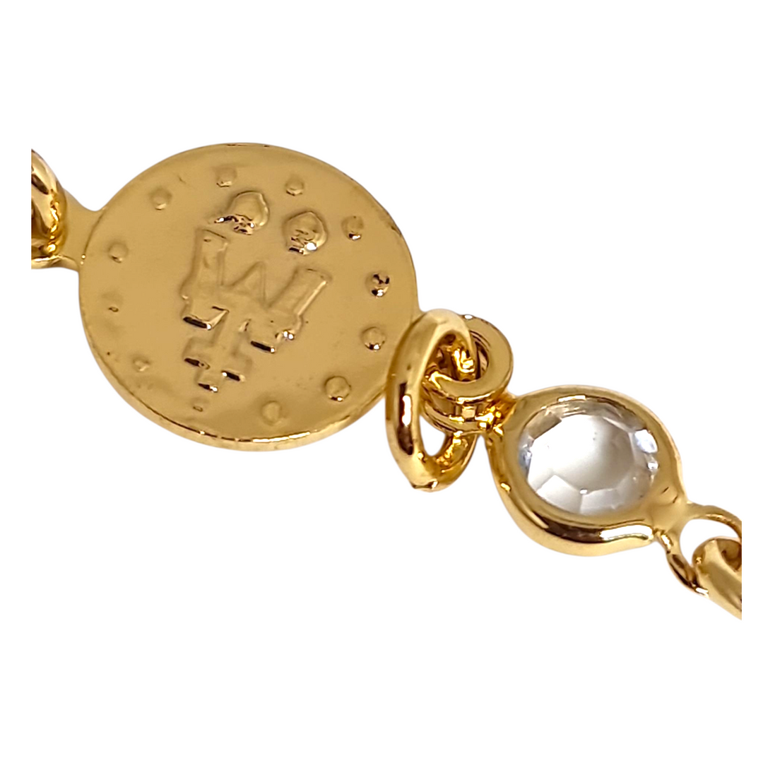 Pulsera Virgen de los Rayos 2 medallas Oro