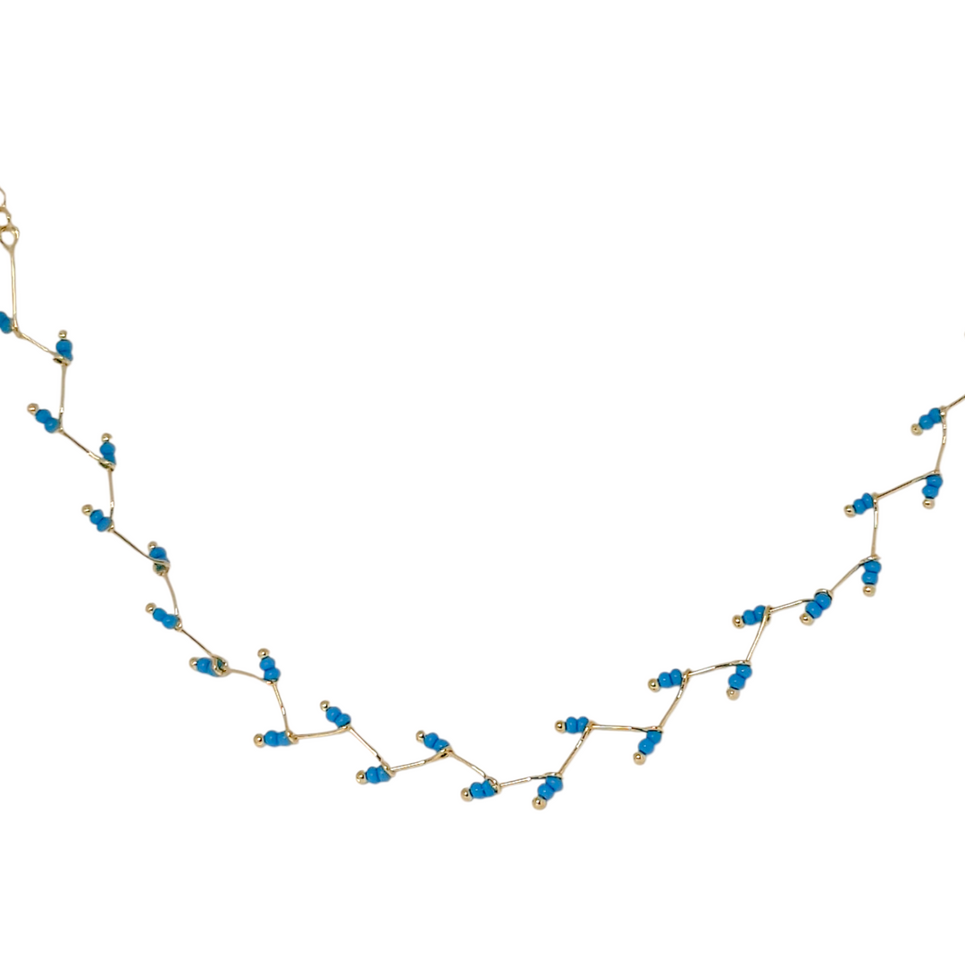 Collar Venecia Chocker Turquesa Oro