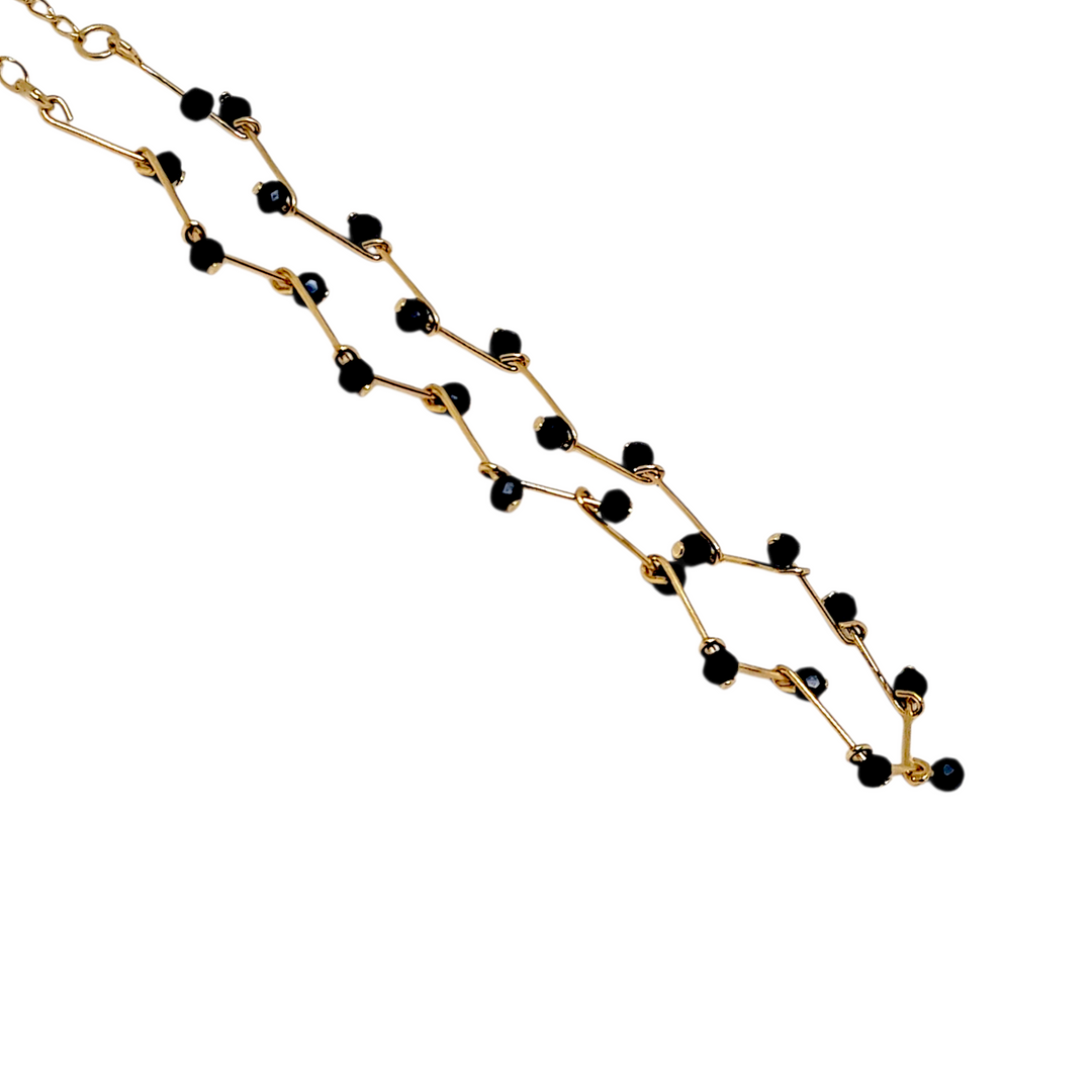 Collar Venecia Chocker Negro Oro