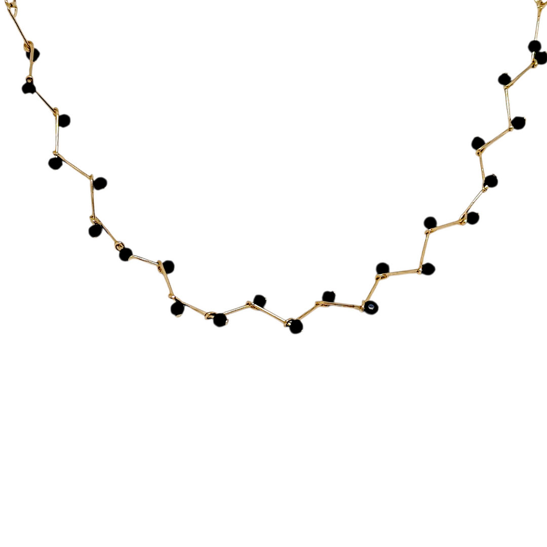 Collar Venecia Chocker Negro Oro