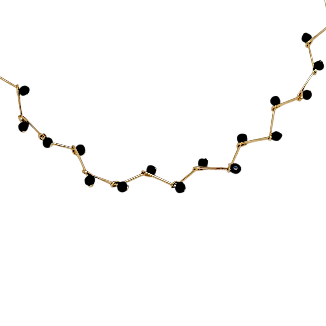 Collar Venecia Chocker Negro Oro