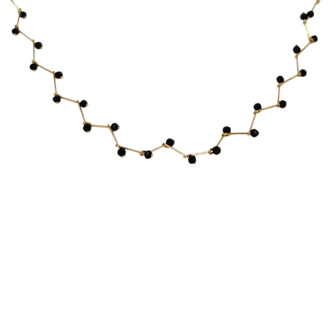 Collar Venecia Chocker Negro Oro